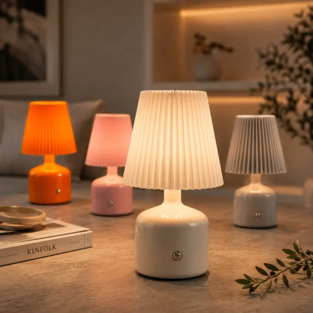 مصباح طاولة LED لاسلكي قابل لإعادة الشحن بتصميم عصري فاخر ✨