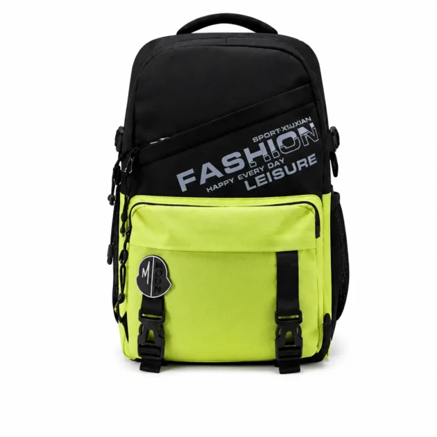 حقيبة ظهر مدرسية عصرية – Sac à dos scolaire moderne Noir & Vert Fluo
