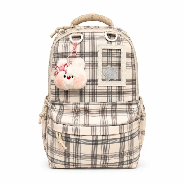 حقيبة مدرسية  | Sac à dos scolaire Beige Carreaux