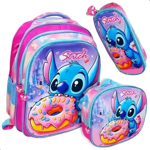 طقم Stitch المدرسي 3 قطع للبنات | Cartable Stitch